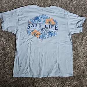 Salt Life "A Salty State of Mind" Sky Blue Pocket Tee Men's XL - Beach, Vacation